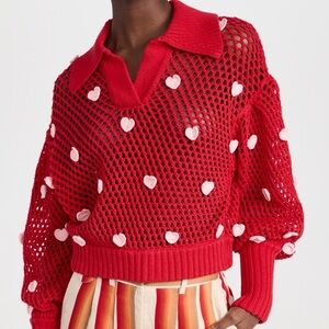 Farm Rio handmade heart knit sweater